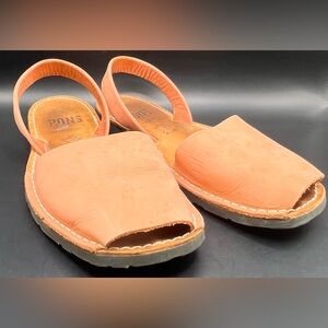 Pons - Womens Orange Sandals-Size:10, Surface footbed scuffs and wear‎